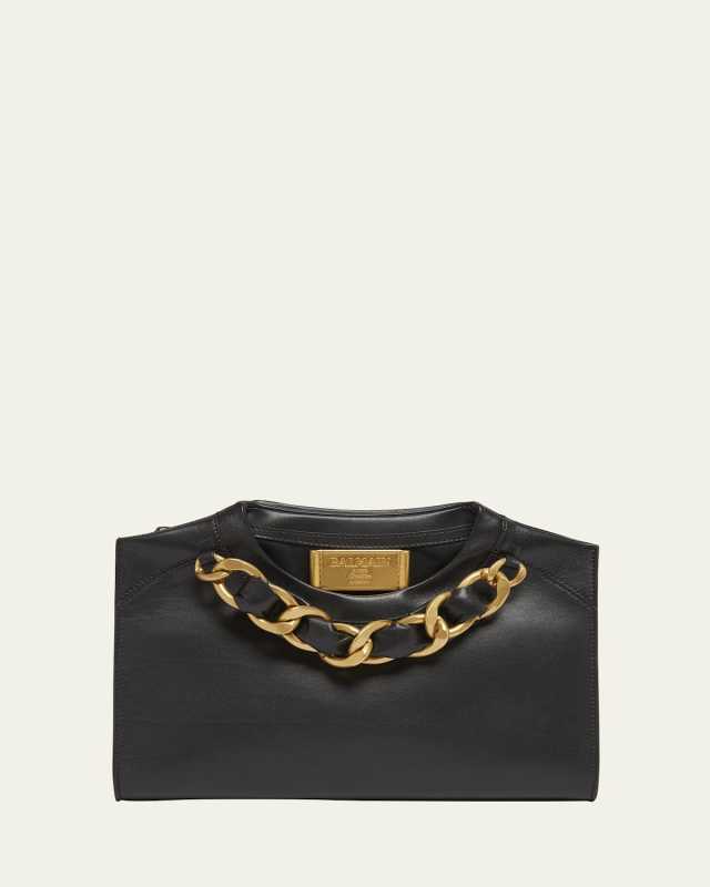 Crewneck T-Shirt Pouch Clutch Bag in Calfskin